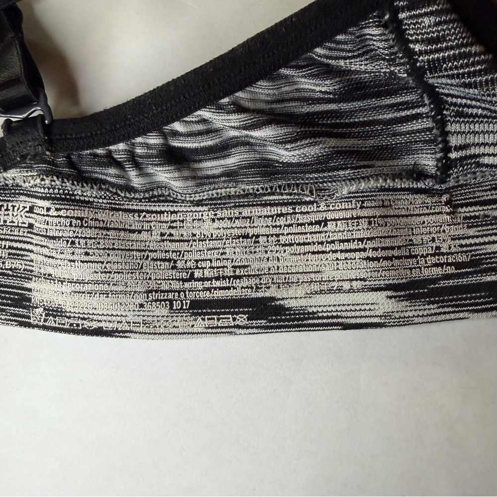 Victoria’s Secret PINK Cool & Comfy Wireless Sports Bra Gray Space Dye Sz Small - Picture 14 of 16